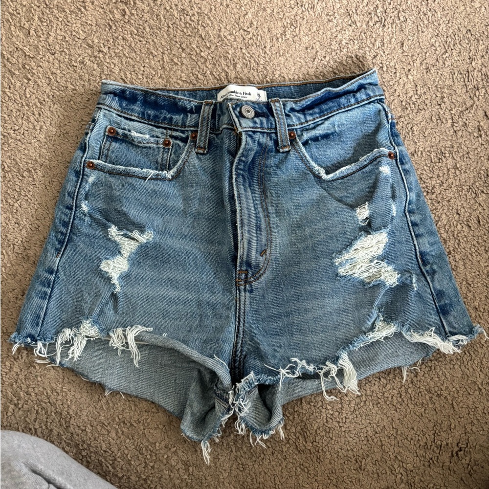 Abercrombie & Fitch High Rise Blue Jean shorts